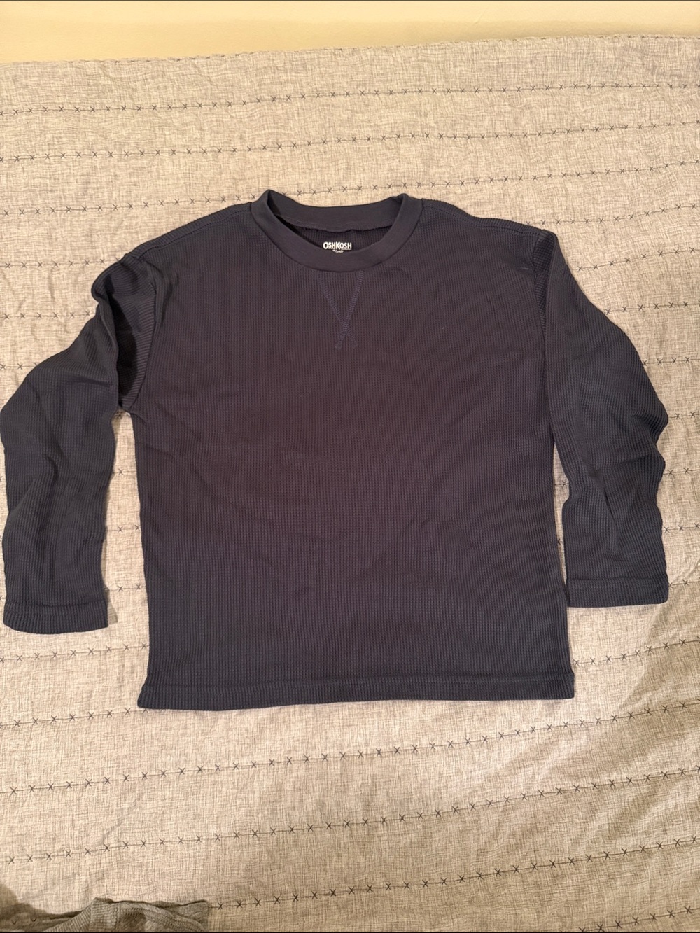 OshKosh B'gosh Navy and Grey Waffle Long-Sleeve Tee - set of 2